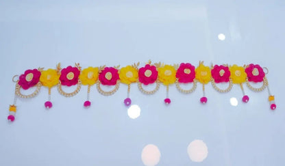 Pink & Yellow Flower Toran - Nestaariya